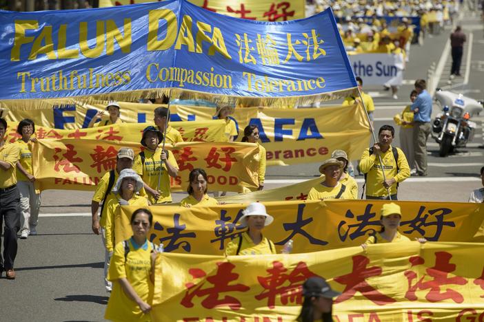 Falun Gong supporters marched from Capitol Hill to the Washington Monument in July 2015 in Washington, D.C.