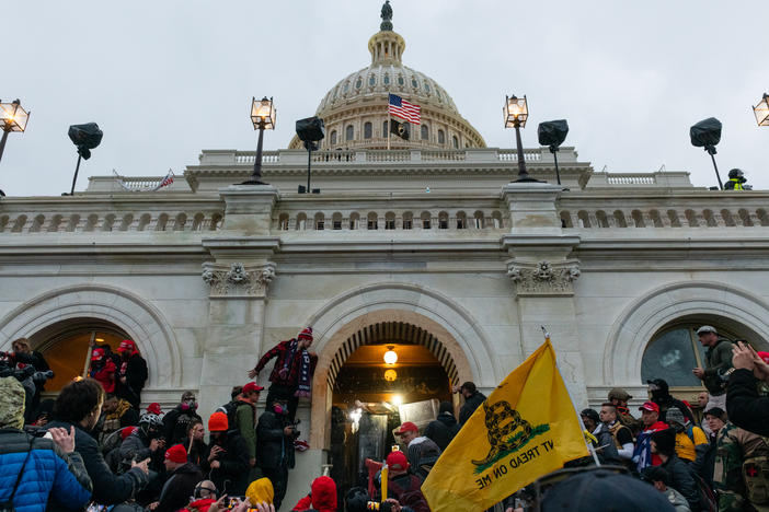 Rioters clash with law enforcement as they attempt to enter the U.S. Capitol on Jan. 6.