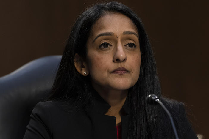 Vanita Gupta appears during her confirmation hearing last month before the Senate Judiciary Committee. The Senate voted to confirm Gupta as associate attorney general in a 51-49 vote.