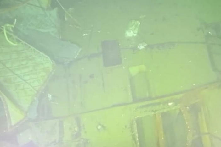 An underwater photo released Sunday by the Indonesian Navy shows parts of submarine KRI Nanggala that sank in Bali Sea, Indonesia. Indonesia's military on Sunday officially admitted there was no hope of finding survivors.