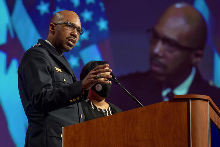 Washington, D.C., Police Chief Robert Contee addresses reporters in January. The police department has acknowledged that its computer network has been breached by attackers seeking a ransom. Such attacks against local governments, hospitals and corporations have been rising sharply.