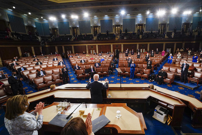 In non-pandemic times, a president addressing a joint session of Congress can expect an audience of roughly 1,600 people. For President Biden on Wednesday, the audience was closer to 200.