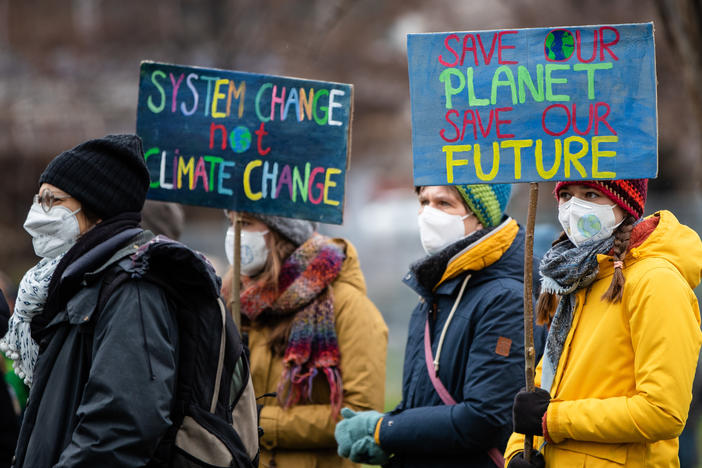 Activists advocate for better climate protection at a demonstration last month in Stuttgart, Germany.