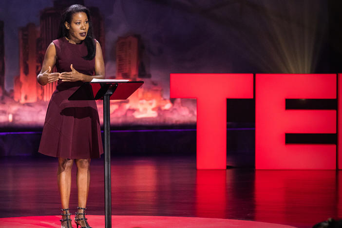 Isabel Wilkerson speaks at TEDWomen 2017 — Bridges, November 1-3, 2017, Orpheum Theatre, New Orleans, Louisiana. Photo: Stacie McChesney / TED