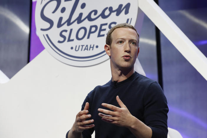 Facebook CEO Mark Zuckerberg addresses the Silicon Slopes Tech Summit in Salt Lake City in January 2020.