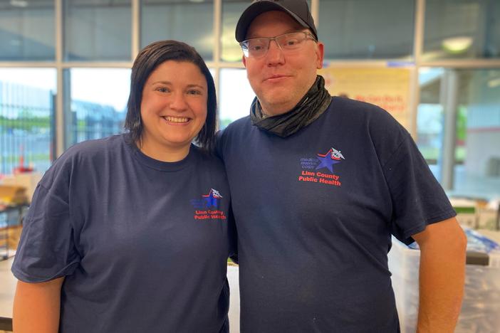 Linn County Emergency Manager Neva Anderson and her husband, Erik Anderson, say they've never wasted a shot, but it's getting harder to find people who want a COVID-19 vaccination.