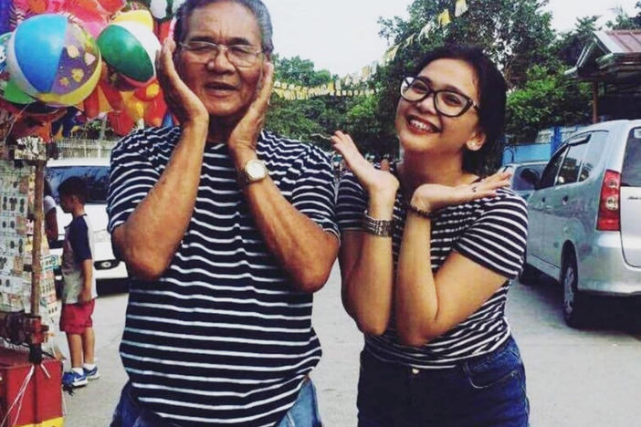 Nardo Samson posing with granddaughter Kiara Bautista, May 2017.