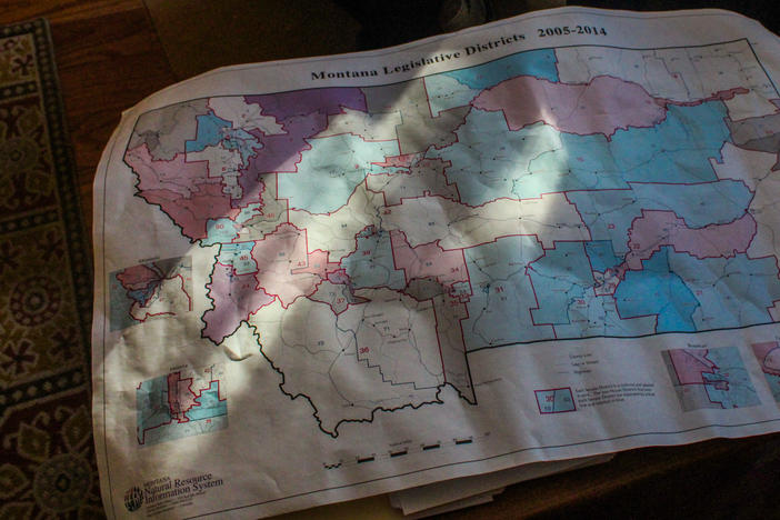 Joe Lamson, a Democrat on Montana's districting commission, is particularly fond of this map showing the state's legislative districts as drawn in the early 2000s. Lamson says Montana historian Harry Fritz called it, "The best map drawn in Montana since Lewis and Clark came through."