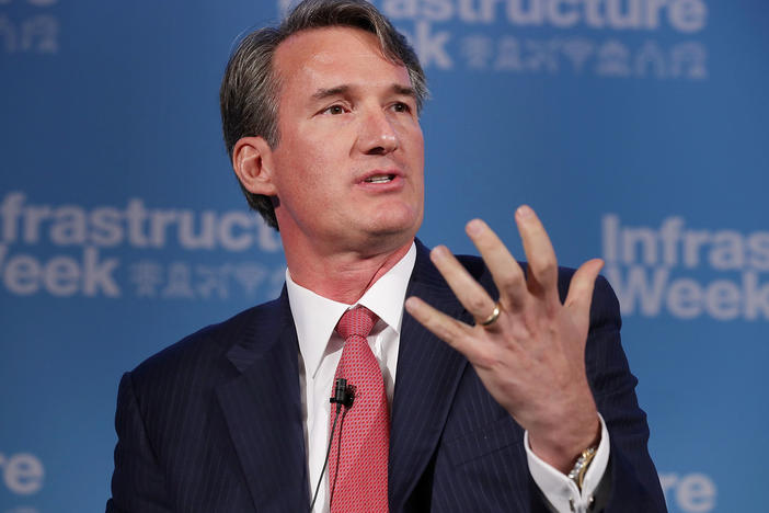 Then-Carlyle Group President Glenn Youngkin is seen during a 2017 panel. The first-time political candidate is the Republican nominee for governor in Virginia.