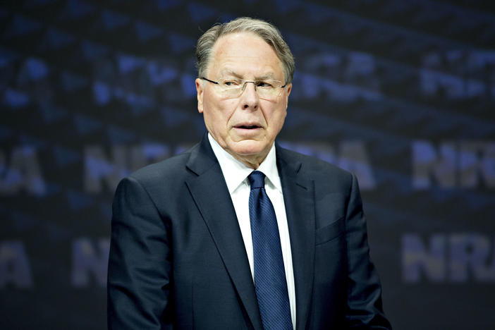National Rifle Association CEO Wayne LaPierre at the group's annual meeting in Dallas in May 2018. A secretive figure, LaPierre makes few public appearances outside of carefully scripted speeches.