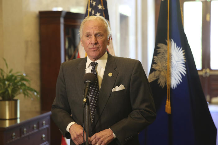 South Carolina Gov. Henry McMaster addresses reporters at a news conference last month in Columbia. McMaster issued a new mandate on Tuesday banning mask mandates and so-called vaccine passports.