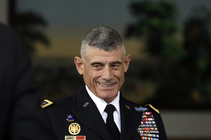 Retired Army Lt. Gen. Robert Caslen, pictured in 2014 when he was superintendent of the U.S. Military Academy, resigned Wednesday as president of the University of South Carolina.