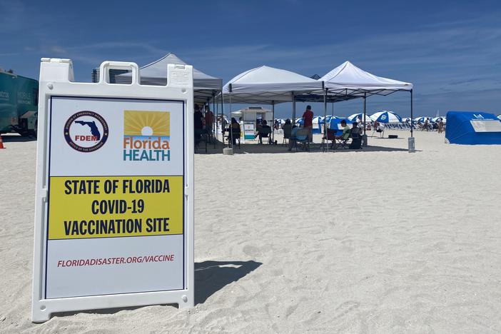 Miami Beach had a vaccination event on the sand for people to walk up and get a Johnson & Johnson shot on May 2.