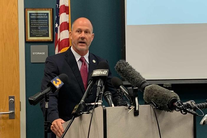 District Attorney Andrew Womble announces the results Tuesday of a North Carolina State Bureau of Investigation inquiry into the fatal shooting of Andrew Brown Jr. Womble said Brown's shooting by three deputies was "tragic" but "justified."