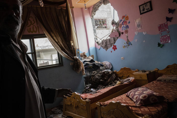 A children's room in Beit Hanoun, the northern Gaza Strip, is damaged in a building destroyed by an airstrike prior to a cease-fire reached after an 11-day war between Gaza's Hamas rulers and Israel.