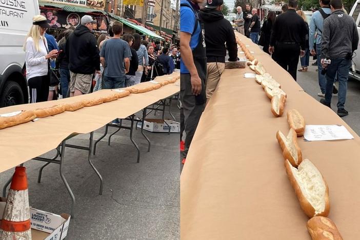 The 510-foot cheesesteak made in South Philly's Italian Market spanned three blocks.