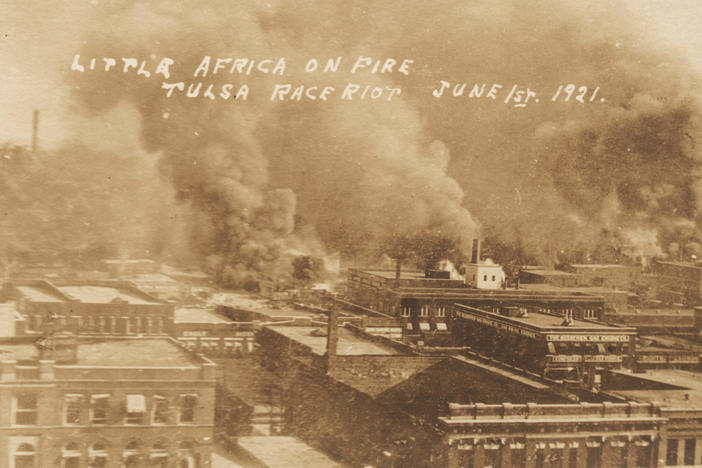 <strong></strong>"Little Africa on fire, Tulsa Race Riot, June 1, 1921"