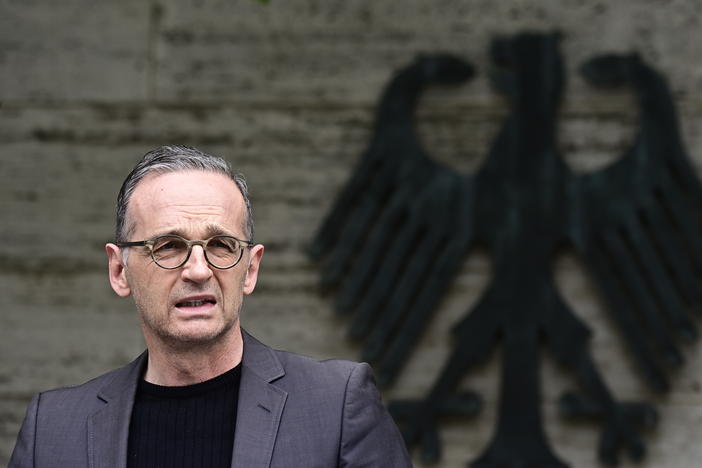 German Foreign Minister Heiko Maas addresses the media Friday in Berlin. Germany has reached an agreement with Namibia that will see it officially recognize as genocide the colonial-era killings of tens of thousands of people and commit to spending $1.3 billion, largely on development projects.