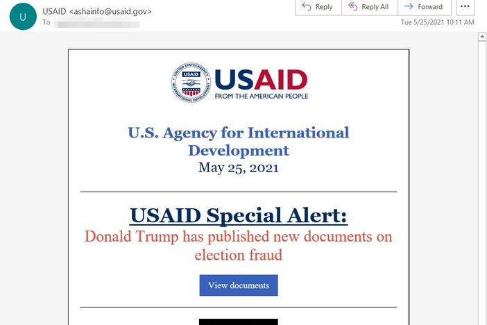 Hackers used the U.S. Agency for International Development's email marketing account to send messages that looked legitimate — but links in the email exposed recipients to malicious software, Microsoft says.