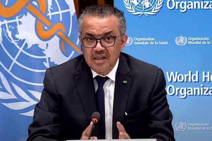 "At present, pathogens have greater power than WHO," World Health Organization leader Tedros Adhanom Ghebreyesus said on Monday. "They exploit our interconnectedness and expose our inequities and divisions." Tedros is seen speaking earlier this month in Geneva, Switzerland.
