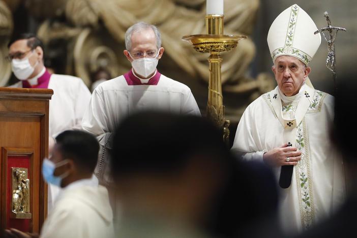 Pope Francis prepares to leave after celebrating a special Mass for the Myanmar faithful last month at the Vatican. On Tuesday, Francis issued new canon law focused on sexual abuse, fraud and the attempted ordination of women.