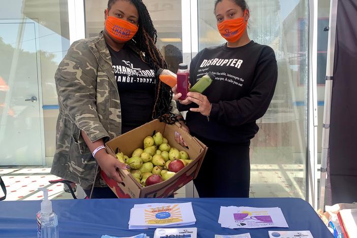 Louisville, Ky., nonprofit Change Today, Change Tomorrow says it received a large reparations payment from a donor. "It is a blessing for us but also definitely owed," said Taylor Ryan (right), the group's founder, seen here with Deputy Director Nannie Grace Croney.