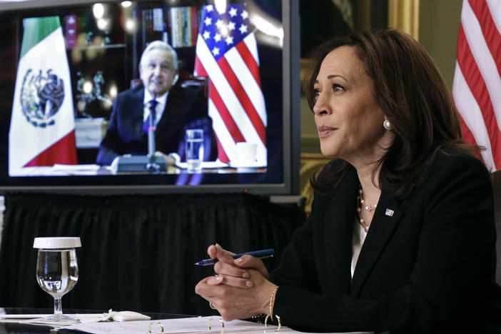 Vice President Harris has met virtually with Mexican President Andrés Manuel López Obrador, but on Tuesday, they will meet in person in Mexico City to discuss immigration issues.