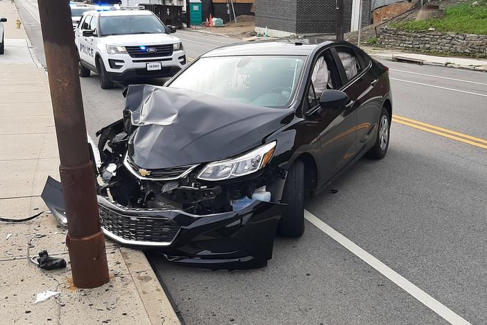 Cincinnati police say a cicada is responsible for causing a driver to crash their car into a pole.