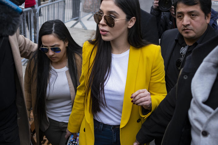 Court documents state that Emma Coronel Aispuro (center) controlled a vast fortune earned from the sale of multi-ton cocaine, heroin and marijuana shipments.