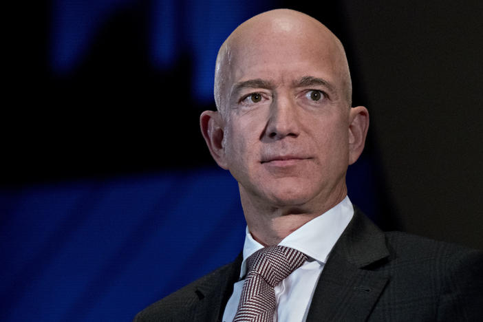 Amazon Founder and CEO Jeff Bezos came under fire after a ProPublica investigation showed that he received $4,000 in child tax credits in recent years. Bezos is seen here in 2018.