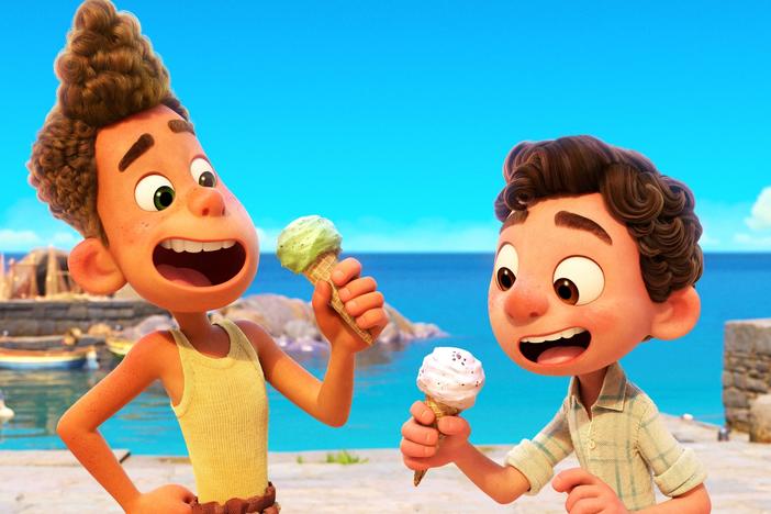 Two sea creatures go undercover as boys in a small Italian Riviera town in the charming Pixar film <em>Luca</em>.