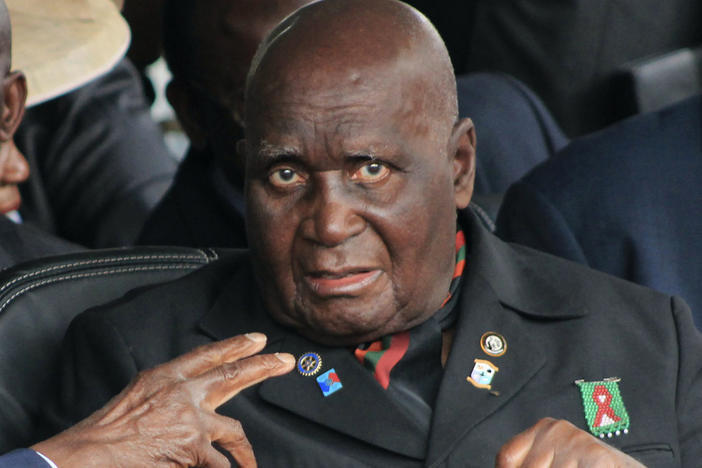 Former Zambian president, Kenneth Kaunda, attends the inauguration ceremony of the Patriotic Front's Edgar Lungu, in Lusaka. The country's first president, Kaunda, 97, was admitted to hospital on June 14, 2021, as the southern African country battles a surge in COVID-19.