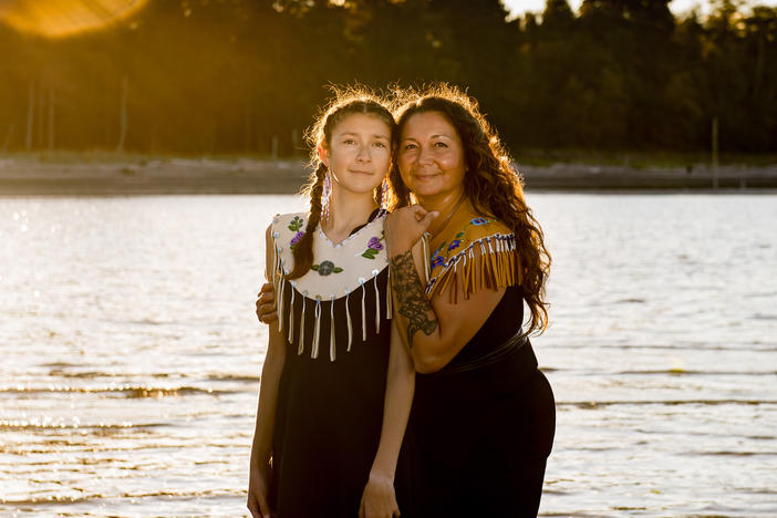 Danita Bilozaze, alongside her daughter Dani, celebrated the completion of her master's degree in education with a portrait session last year at Kye Bay in the Comox Valley, British Columbia. Bilozaze's studies focused on Indigenous language revitalization.