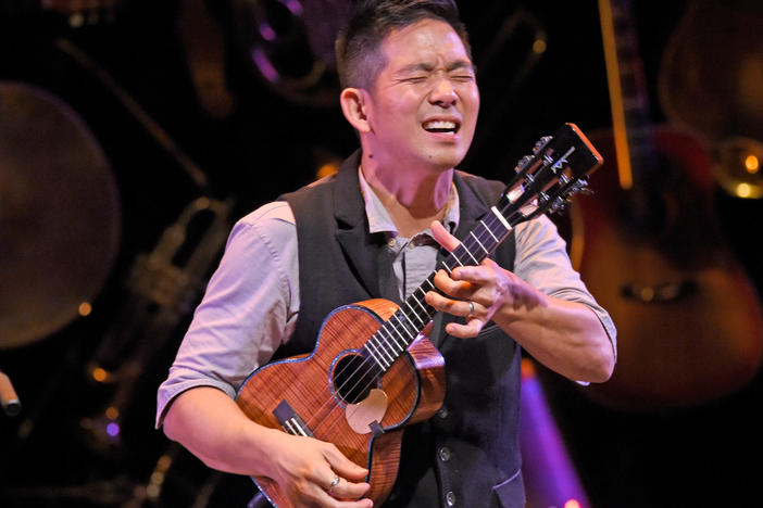 Jake Shimabukuro, one of President Biden's nominees, performs at Bomhard Theater on Nov. 9, 2018 in Louisville, Ky.
