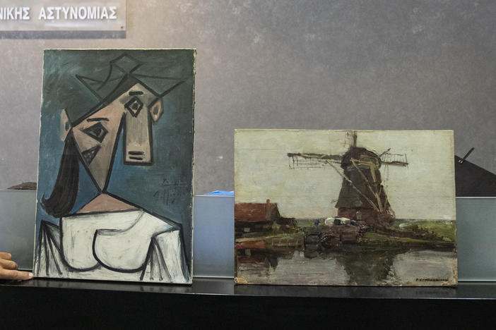 Greek police says they have recovered two paintings by 20th century masters Pablo Picasso and Piet Mondrian, nearly a decade after their theft from the country's biggest state art gallery in Athens.
