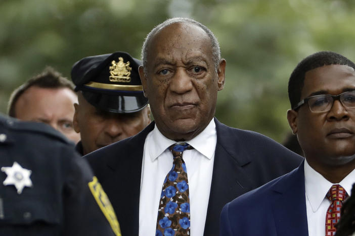 Bill Cosby departs after a sentencing hearing in 2018 at the Montgomery County Courthouse in Norristown, Pa.