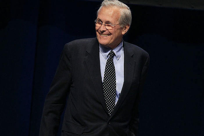 Former Secretary of Defense Donald Rumsfeld, pictured in February 2011, has died, his family announced on Wednesday.