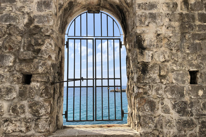 For nearly three centuries, the Republic of Ragusa, where modern-day Dubrovnik is centered, forced visitors to spend 40 days on the remote islands off the coast of the walled city, but in the 17th century, the city built the Lazarettos, a series of buildings immediately outside the city where visitors had to quarantine. This is the view from one of the quarantine cells.