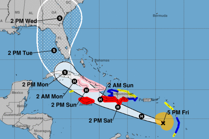 Hurricane Elsa heads into the Caribbean on Friday. Officials in Florida have begun preparations for the storm's potential impact.