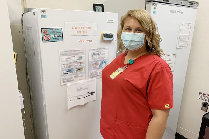 Although she coordinates COVID vaccinations at the federally-subsidized clinic in Linden, Tenn., nurse Kirstie Allen has not yet gotten the vaccine herself. She wants to wait a while and see more research first. In Tennessee, only 42% of adults have received at least one dose of the COVID-19 vaccine.