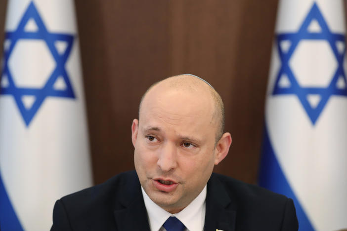 Israeli Prime Minister Naftali Bennett attends a Cabinet meeting Sunday at the prime minister's office in Jerusalem.