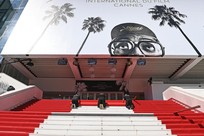 The red carpet is rolled out at the 74th annual Cannes Film Festival on July 6, 2021, in Cannes, France.