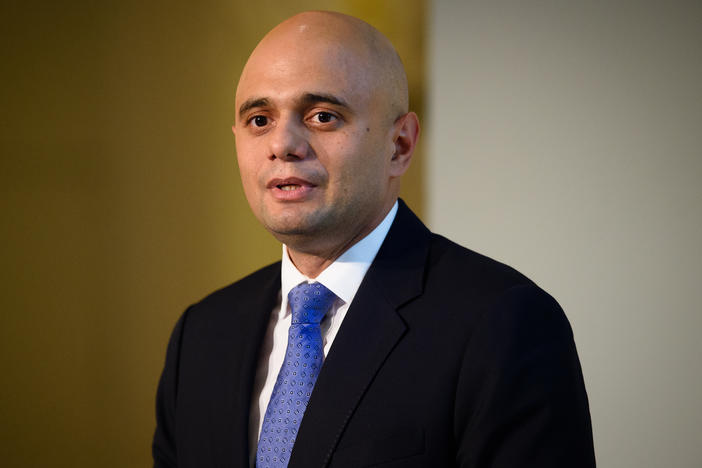U.K. Health Secretary Sajid Javid, pictured in 2015, tested positive for coronavirus on Saturday. The nation is poised to lift sweeping restrictions, despite a spike in cases led by the delta variant.