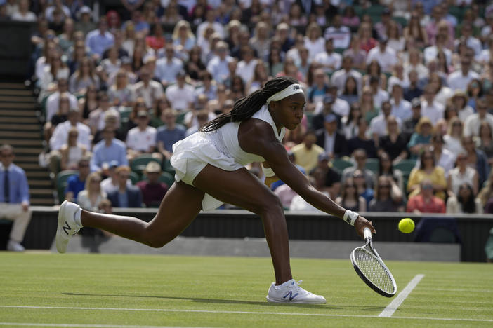 Coco Gauff, shown here at Wimbledon earlier this month, will not be compete at the Tokyo Olympics due to a positive coronavirus test.
