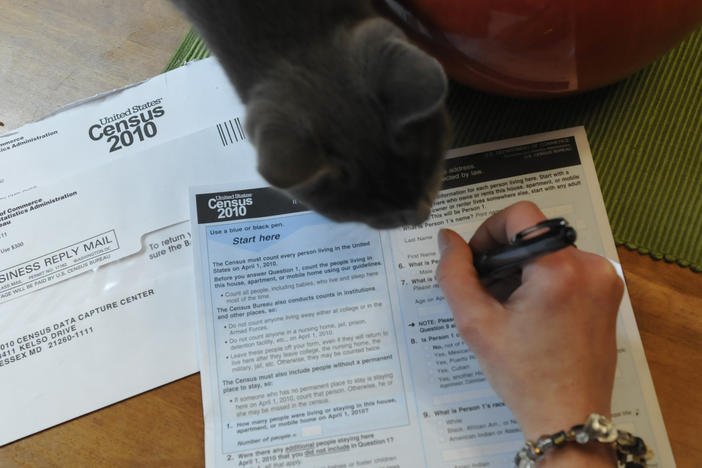 A resident of Reading, Pa., fills out a U.S. census form in 2010. The White House's Office of Management and Budget says it's reviewing proposals that the Census Bureau's researchers say would allow the census to gather more accurate race and ethnicity data about Latinos and people with Middle Eastern or North African origins.