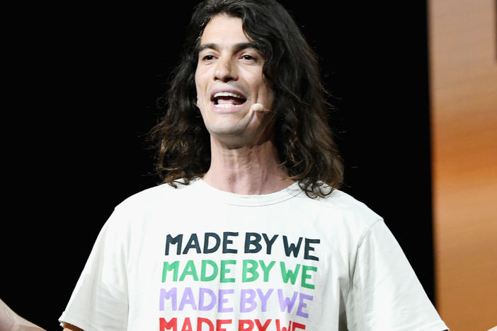 Adam Neumann speaks onstage during a WeWork event in 2019.