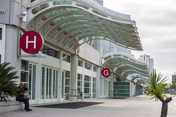 Like last year, the sidewalks around San Diego's convention center are empty and no one is lined up at the famed Hall H.