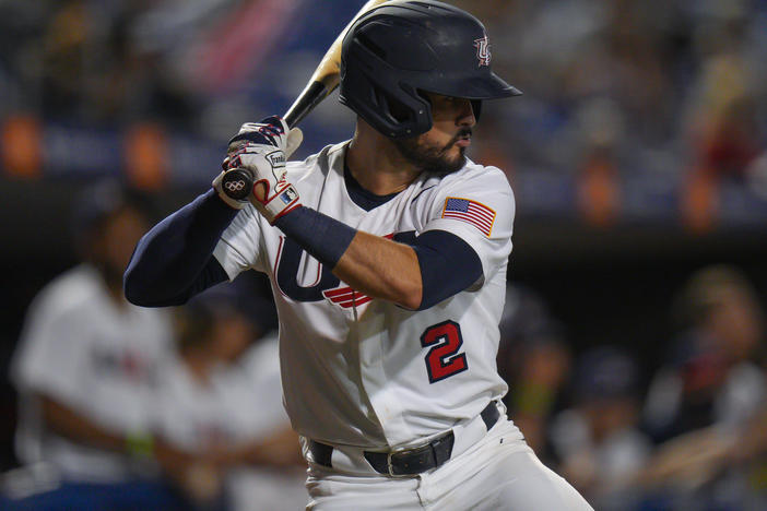 Eddy Alvarez , shown here during a game last month, will be one of the U.S. flag bearers in the Opening Ceremony of the Tokyo Olympics.