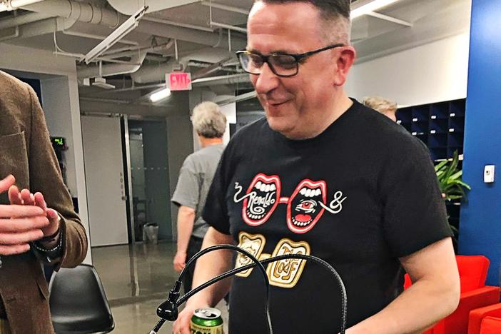 Peter Rehberg, who ran the experimental music label Editions Mego, at his last Boston performance as Pita in 2019.