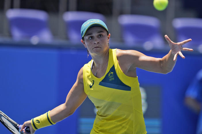 Ash Barty, of Australia, played against Sara Sorribes Tormo, of Spain, on Sunday at the Tokyo Olympics.